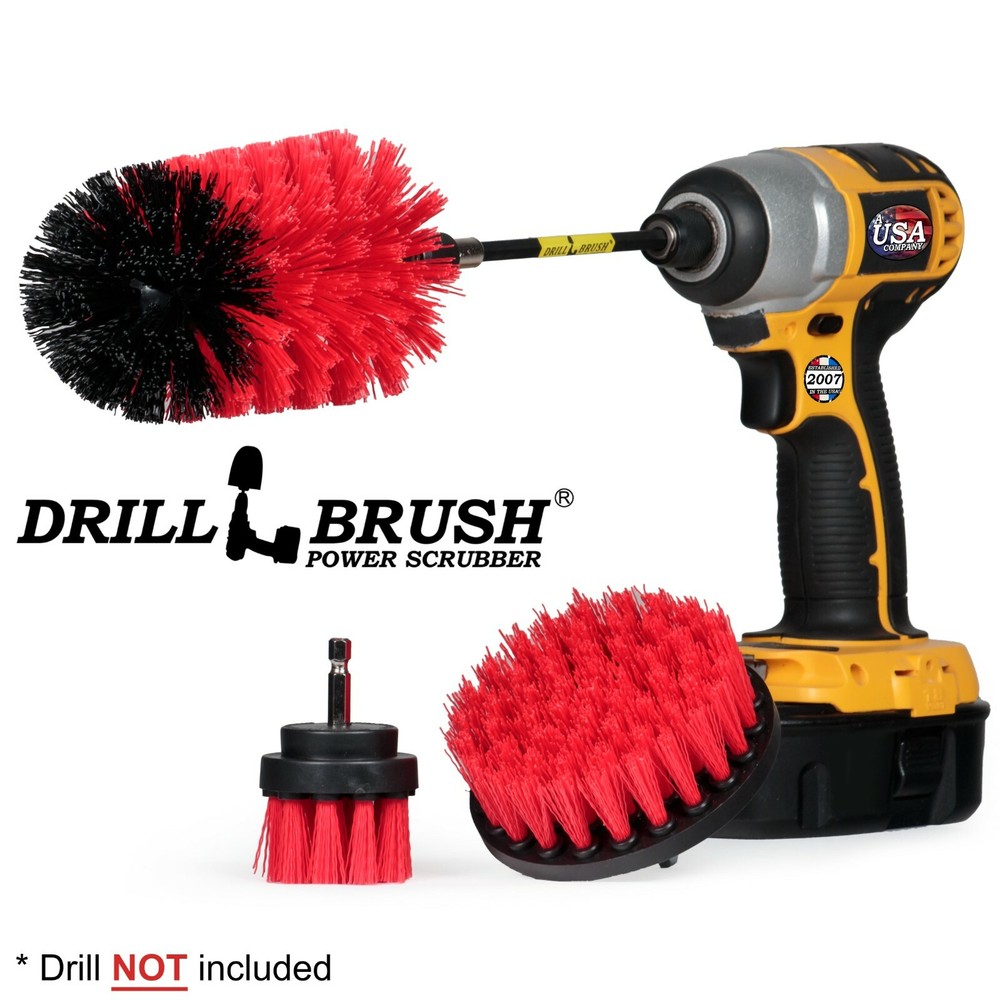 Multi Surface Cleaning Brush with Long Reach Extension - Rotary Tool Accessory