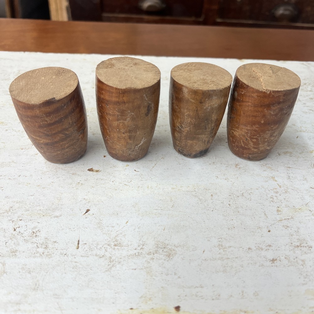 Four 19thC Tiger Maple Turned Feet