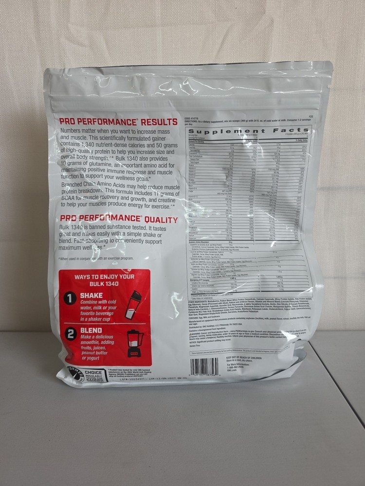 GNC Pro Performance Bulk 1340 -Double Chocolate (9 Servings)