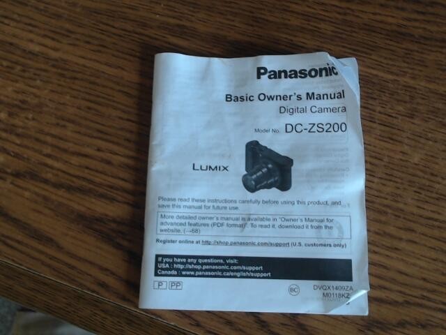 Panasonic Basic Owner's Manual Digital Camera Model DC-ZS200 Lumix 75 page
