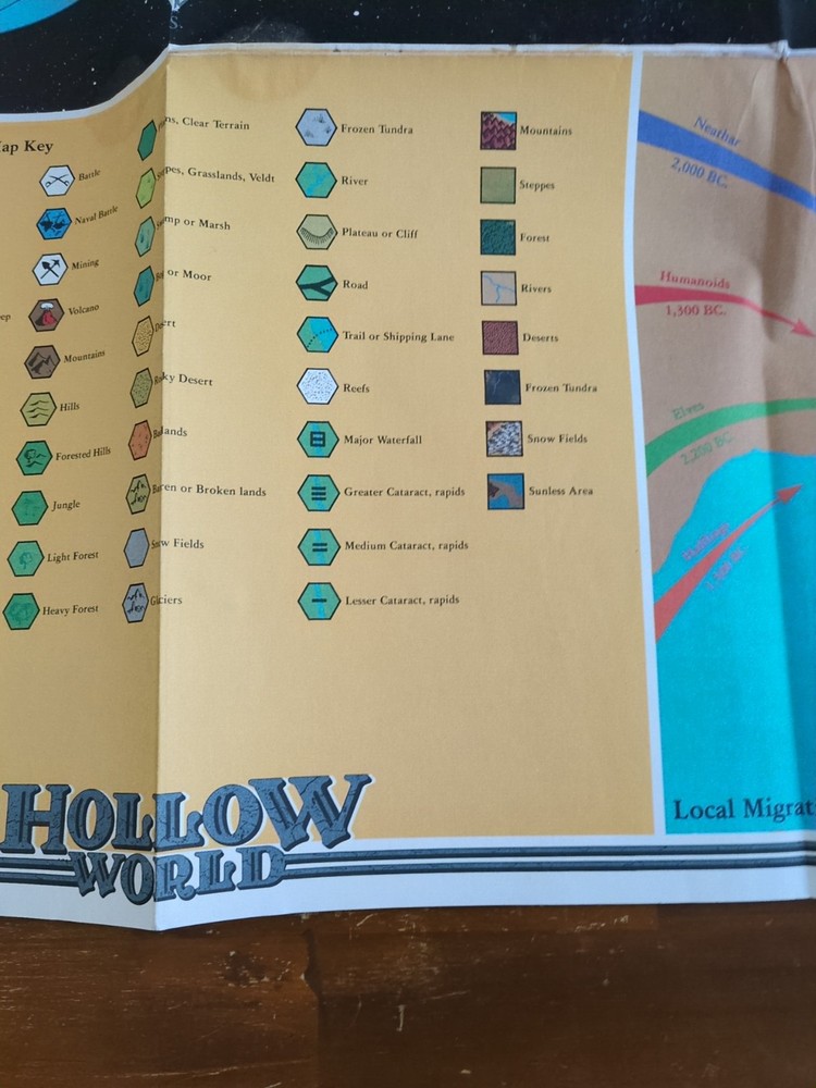 TSR 1990 Dungeons And Dragons Hollow World Outer-World Precataclysmic Map
