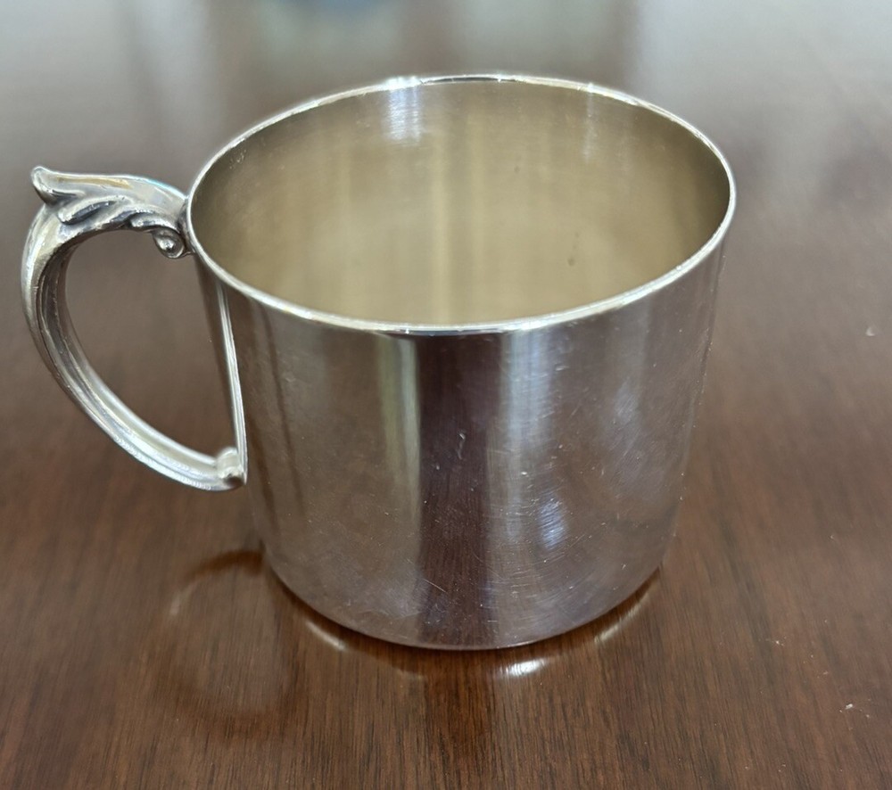 vintage silver baby cup