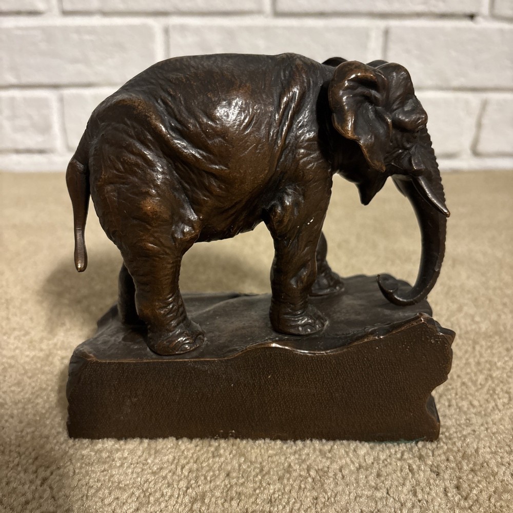 Vintage JB Bronze Elephant Bookends