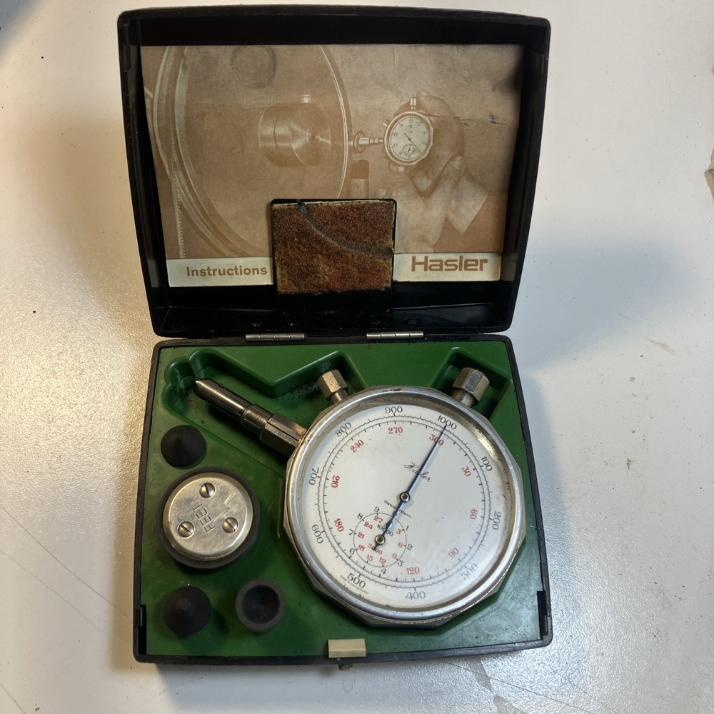 VINTAGE HASLER Speed Indicator Hand Held HASLER with Original Case Instructions