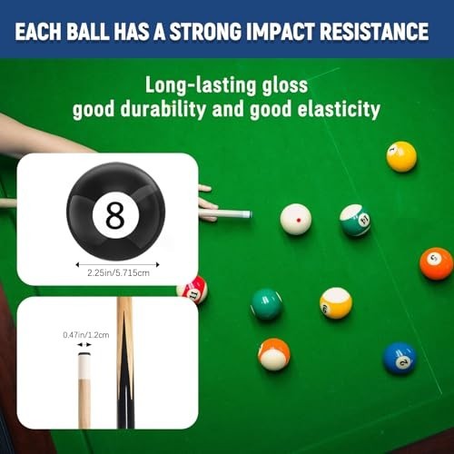 95pcs Complete Pool Table Accessory Set - Balls, Rack, Cue, Chalk, Brush & More