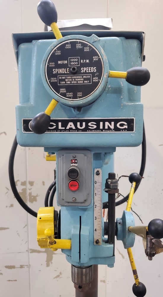 CLAUSING CORP 14" VARIABLE SPEED DRILL PRESS MODEL 1689 RPM 1725 208 VOLTS 3.2A