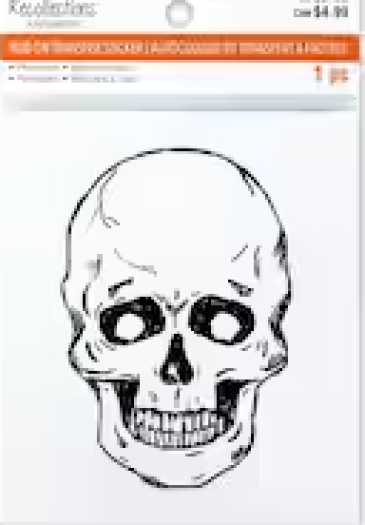 Skull Halloween Spooky Recollections Rub-on Transfer