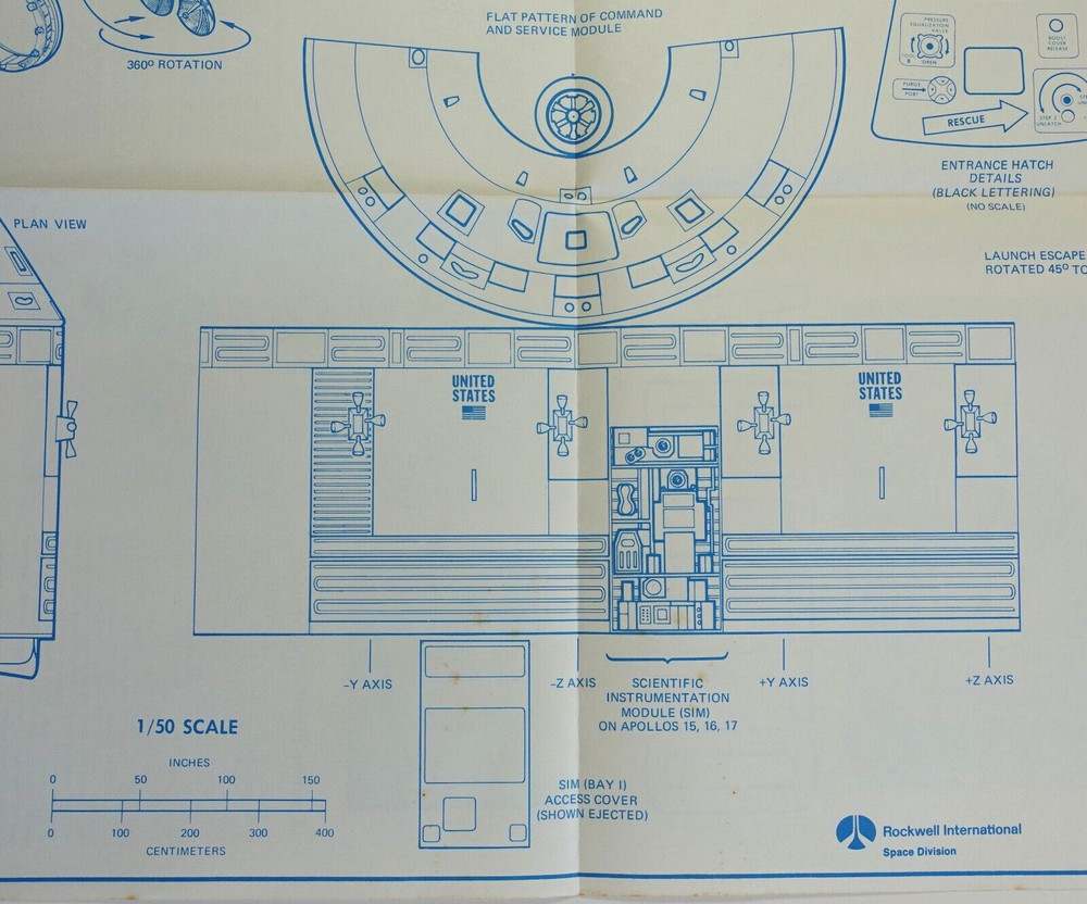 Apollo Spacecraft J-Mission configuration historical info Schematic Pamphlet 22”