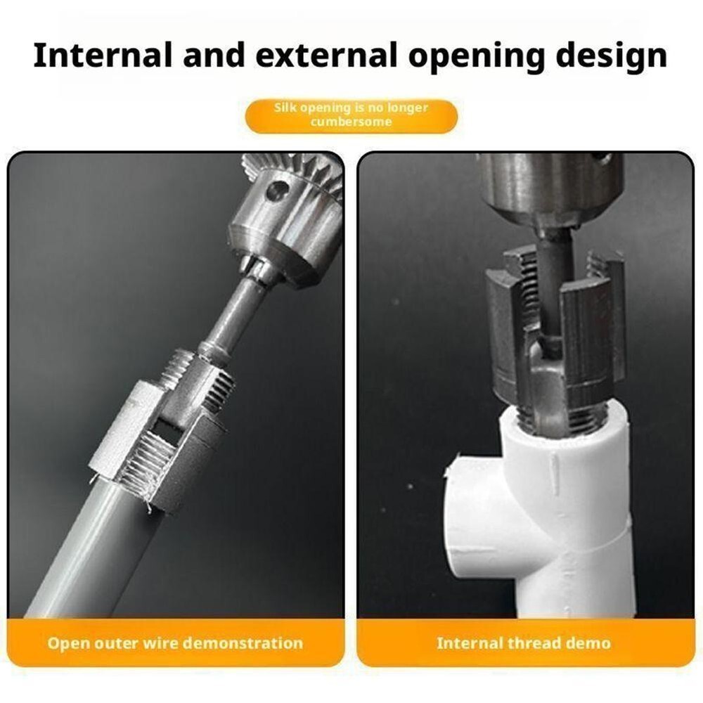 2 Pcs Carbon steel Water Pipe Threading Tool Integrated Internal & External Pipe