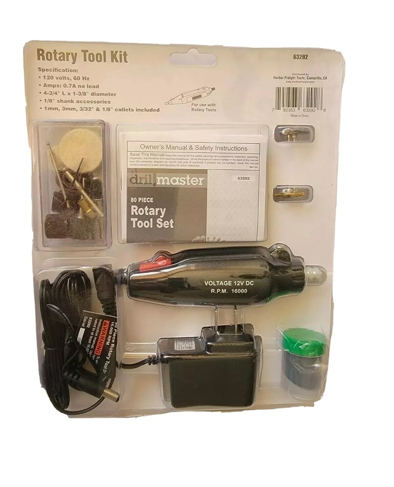 Drill master rotatory tool kit, 1/8 ,80pc