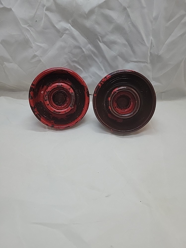Red Heavy Candle Holders