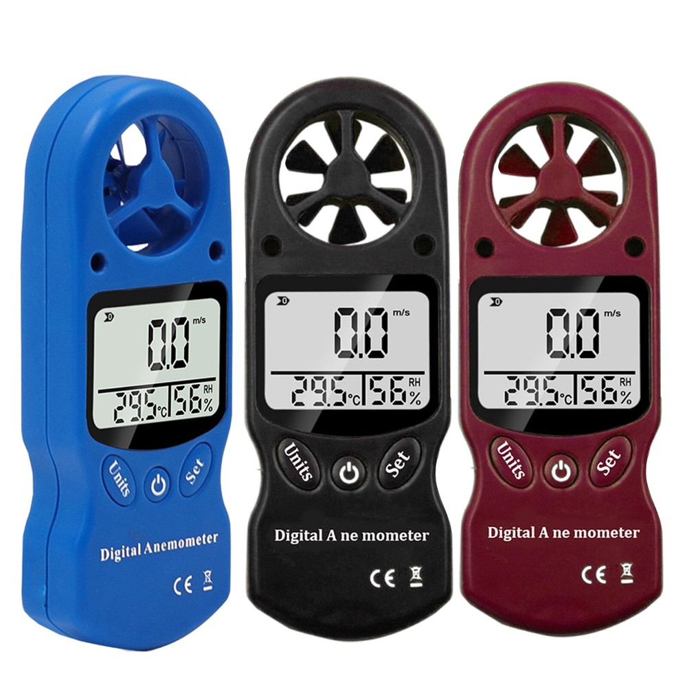 Handheld Digital LCD Anemometer with Relative Humidity Wind Speed Meter Tool 1X
