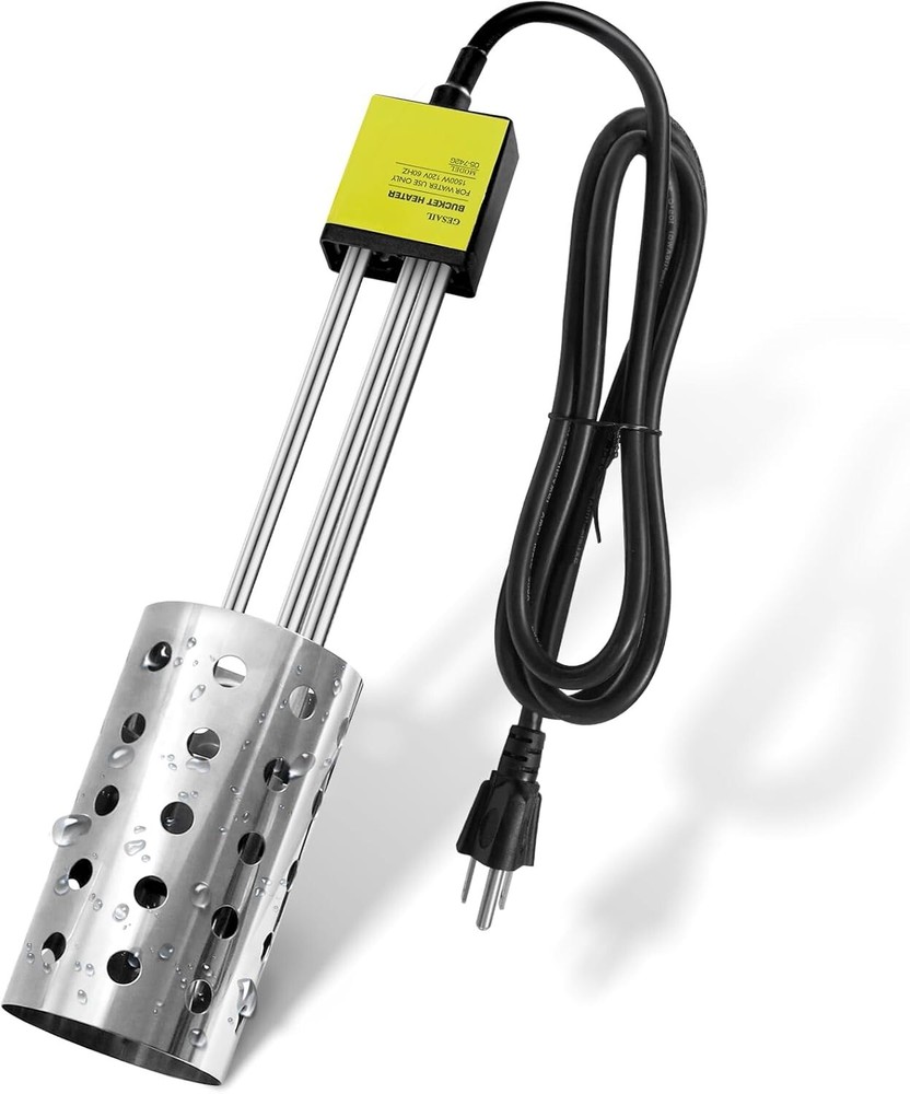1500W UL-Listed Immersion Heater with Stainless Steel Guard - Safe & Fast