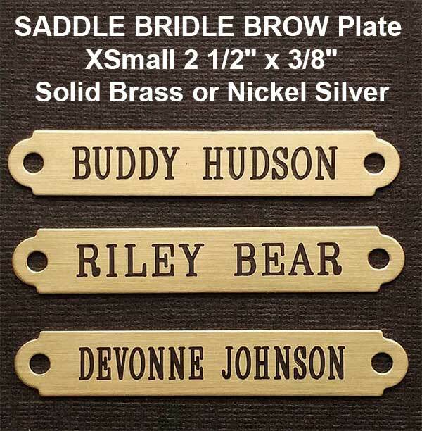 SADDLE PLATE 2 1/2" x 3/8" Custom Engraved Solid Brass Bridle or Brow