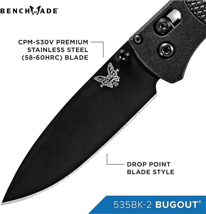 Benchmade - Bugout 535BK-2 EDC Knife with Black CF-Elite Handle