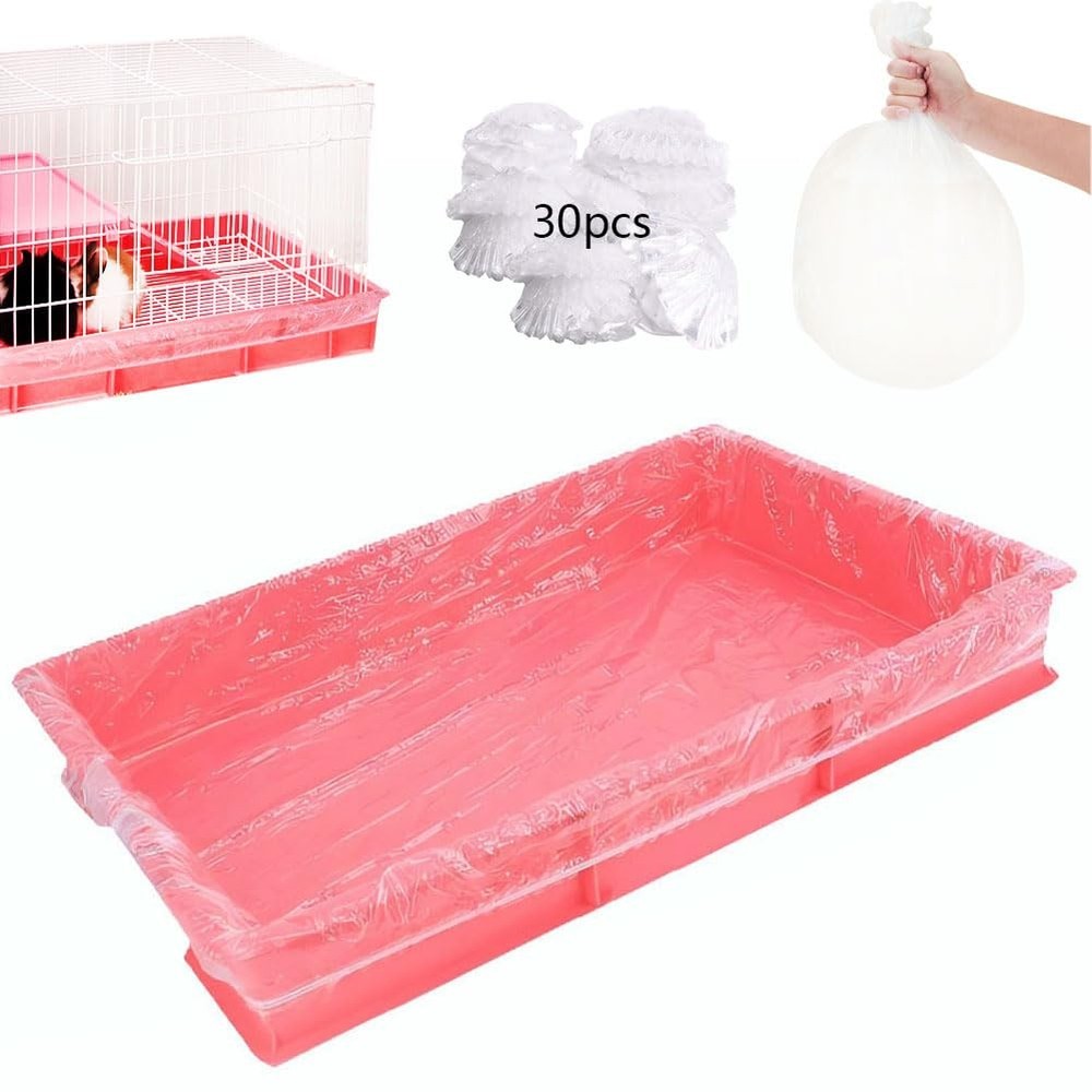 30PCS Disposable Cage Liners,Clear Plastic Rabbit Cage Liner Bag,Suitable for...