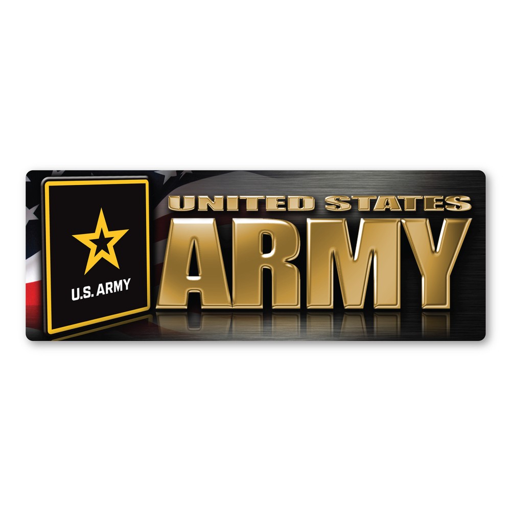 Army Chrome Bumper Strip  Magnet
