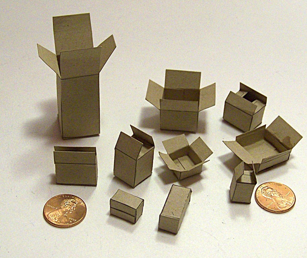 Multi-Scale Diorama Brown Boxes - Unmarked  - Various Types & Sizes