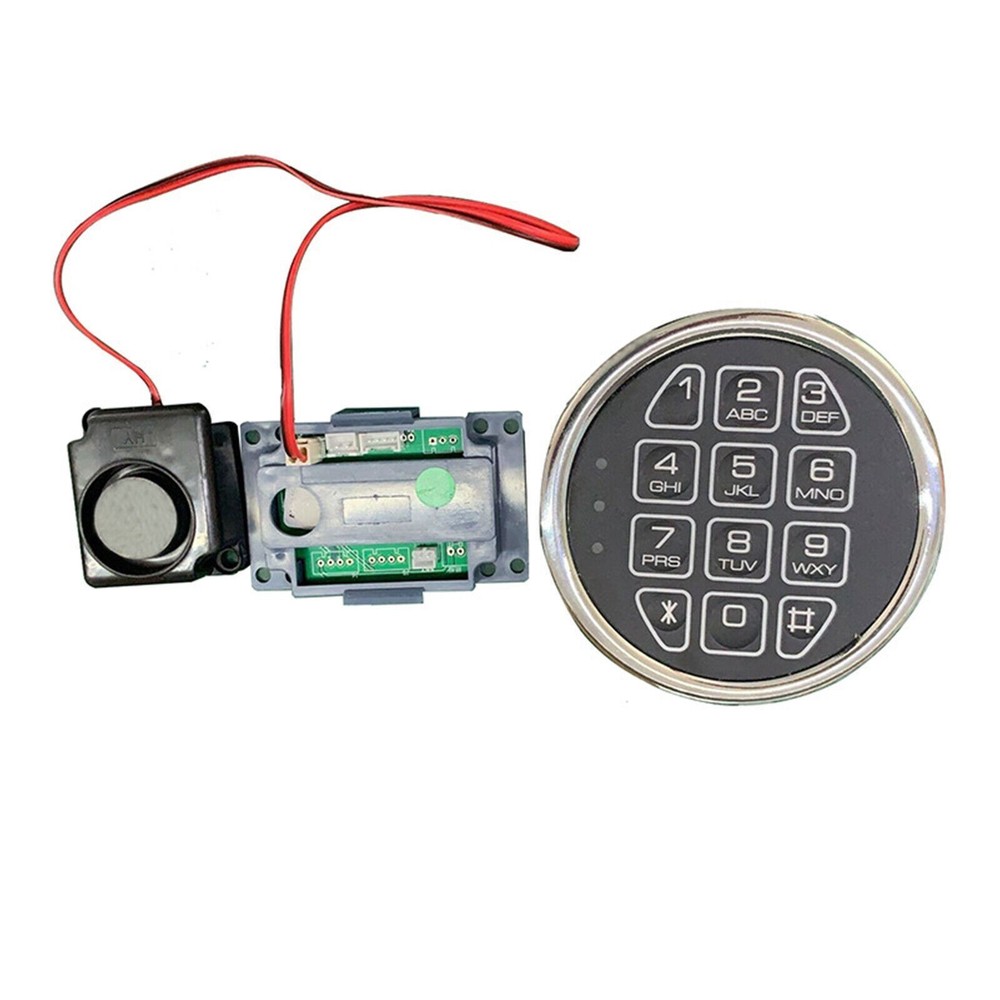 Safe Lock Replacement Chrome Keypad Safe Electronic Lock Solenoid 2 Key Gun Safe