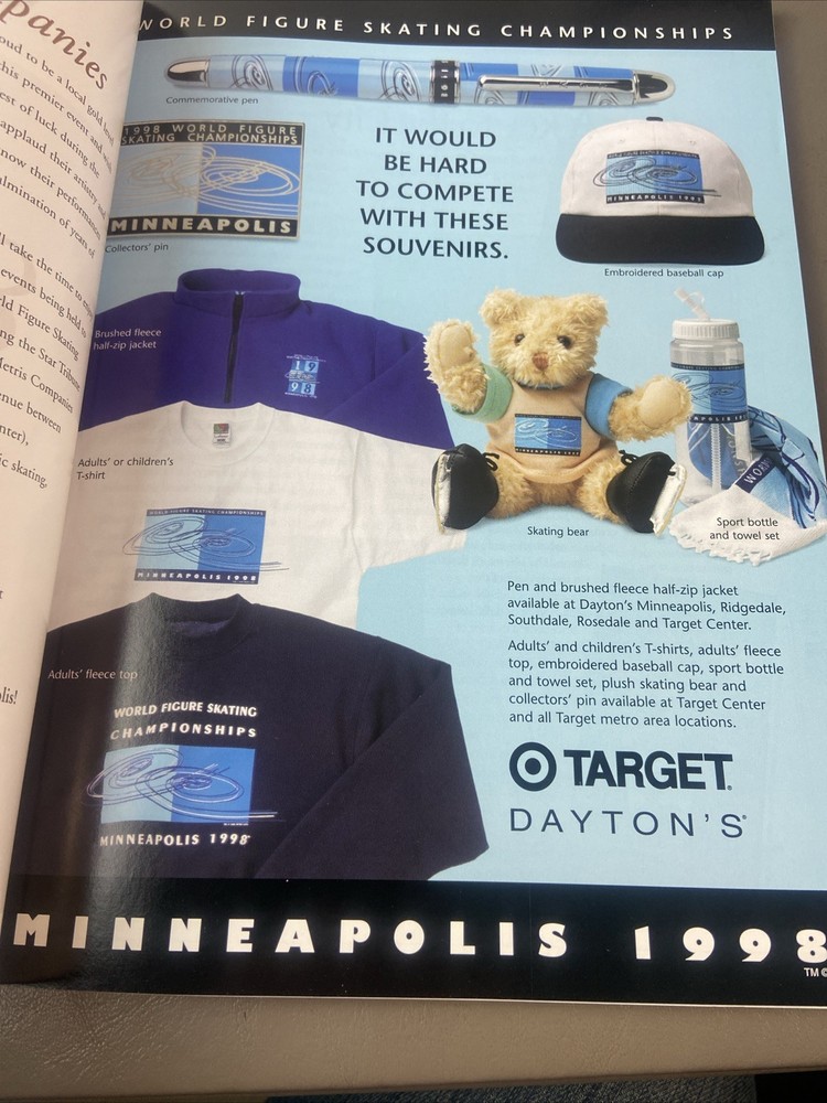 1998 World Figure Skating Championships Event Program (Mpls, MN)
