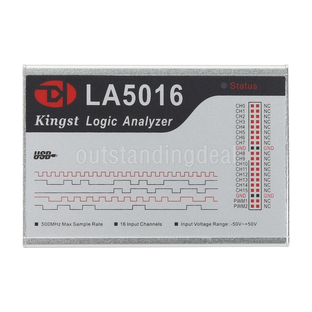 LA5016 USB Logic Analyzer 16CH 500M Sampling 5G Sample Depth PWM Output os67
