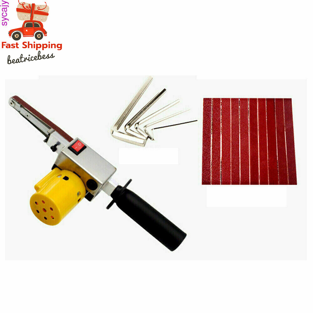Hand-held Electric Belt Sander Mini Grinder Small Machine With 10* Sanding Belts