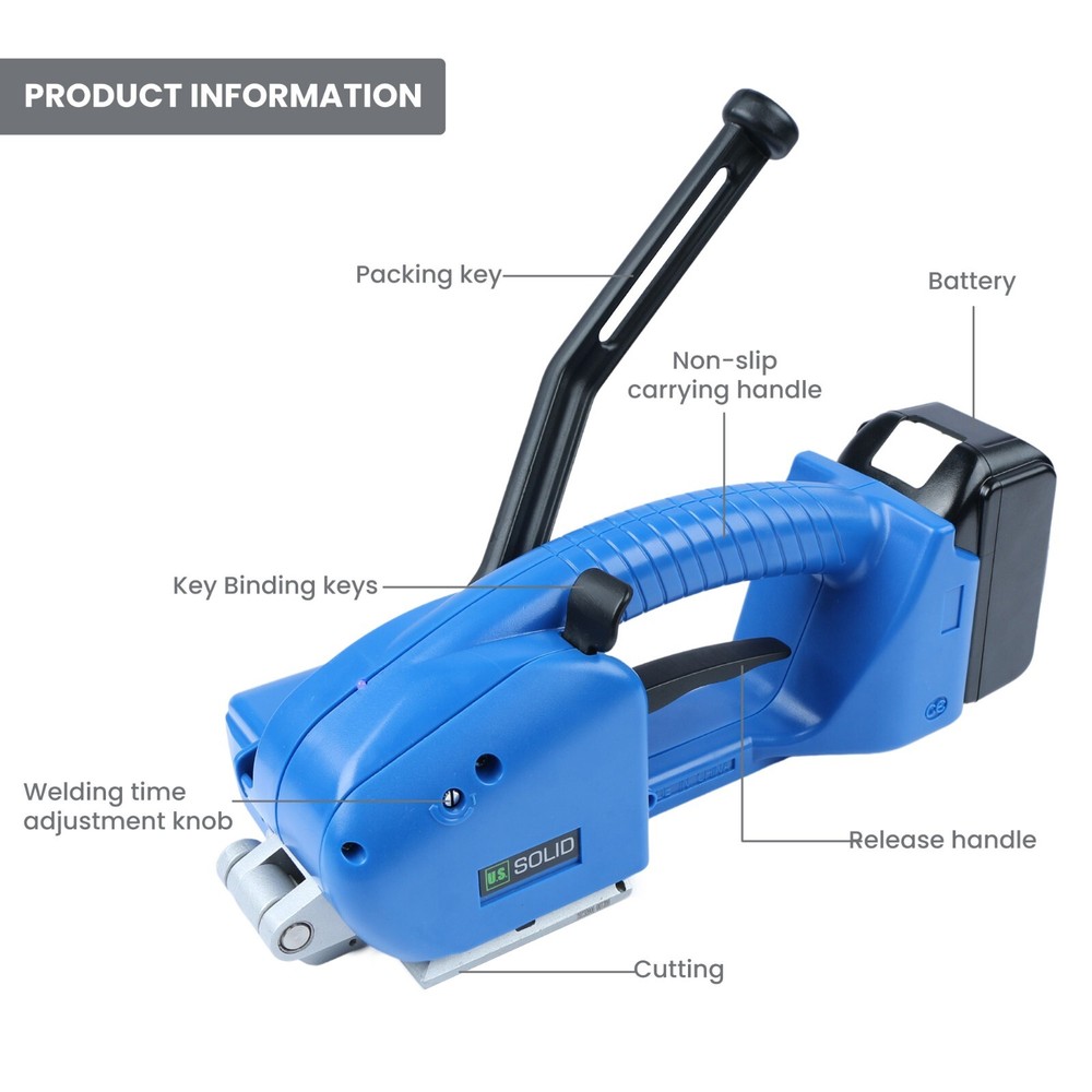 U.S. Solid Electric Strapping Machine Semi-Auto Banding Tool for PP PET Straps