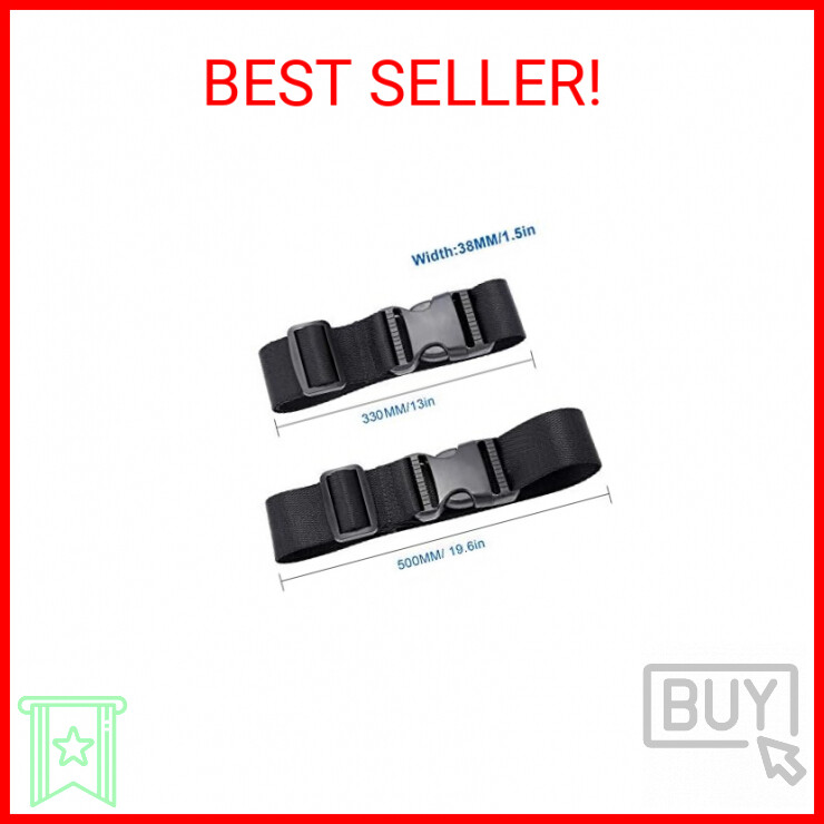 Adjustable Luggage Strap Belt Connecting Accessories (Black-4 Pieces)