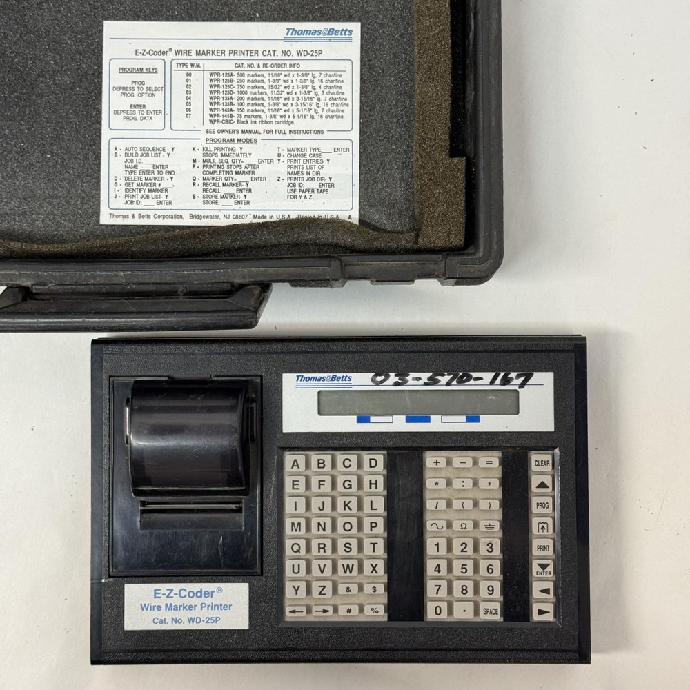 Thomas & Betts E-Z-Coder Wire Marker Printer WD-25P