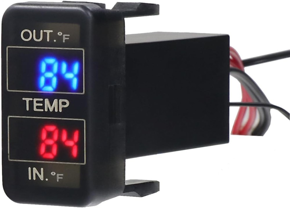 Car Internal and External Temperature Fahrenheit (Type B), Black