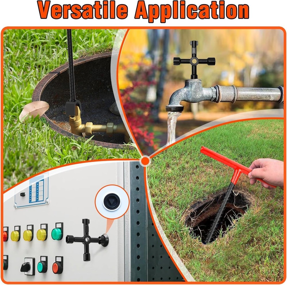 Heavy Duty 16-inch Steel Water Meter & Multi-Functional Access Tool