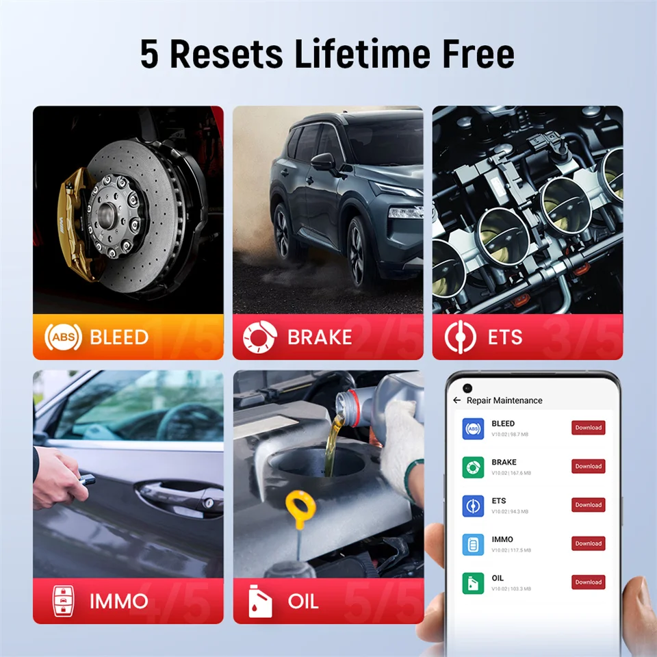 Thinkcar BD6 Free Update OBD2 Code Scanner Full Systems Diagnostic 5 Resets
