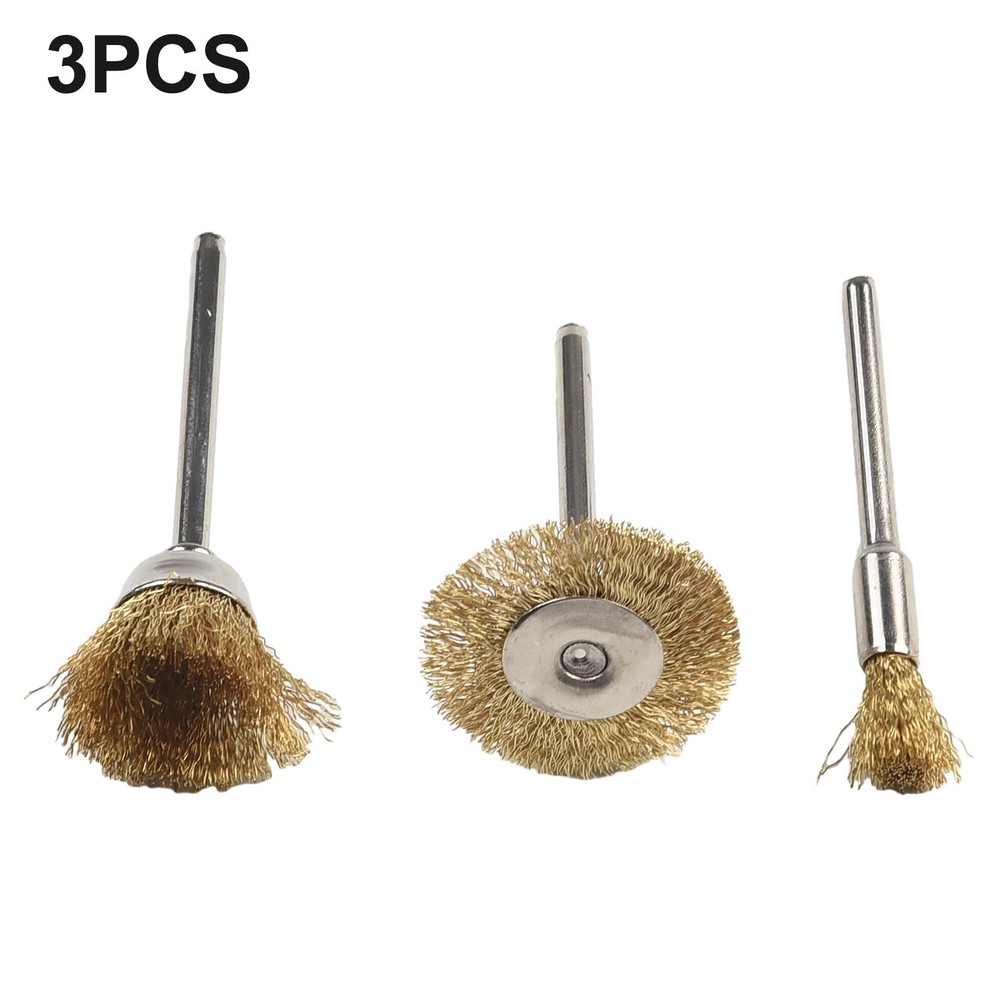 3PCS Rotary Drill Wire Wheel Cup Brush Drill Set Rust Paint Remover Tool 3 Type