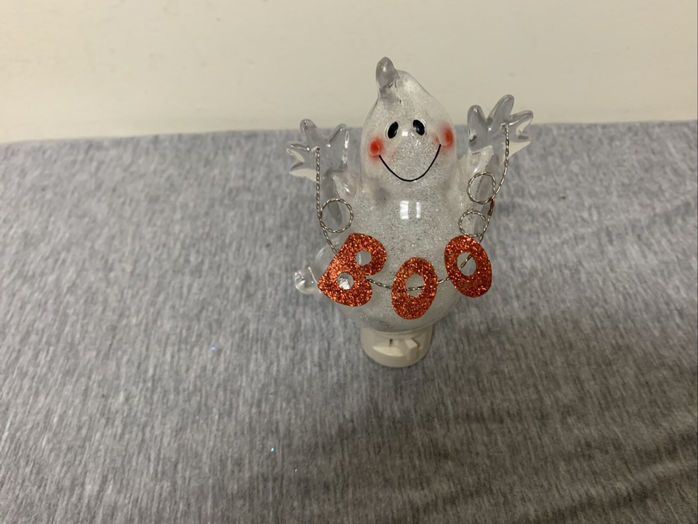 Vintage 2008 Eulit Acrylic Halloween Boo Ghost Nightlight Working