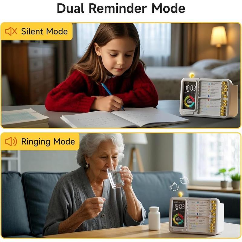 Visual Timer Kids Adults ADHD Task Manager W/ Alarm Reminder & Storage 5 Setting
