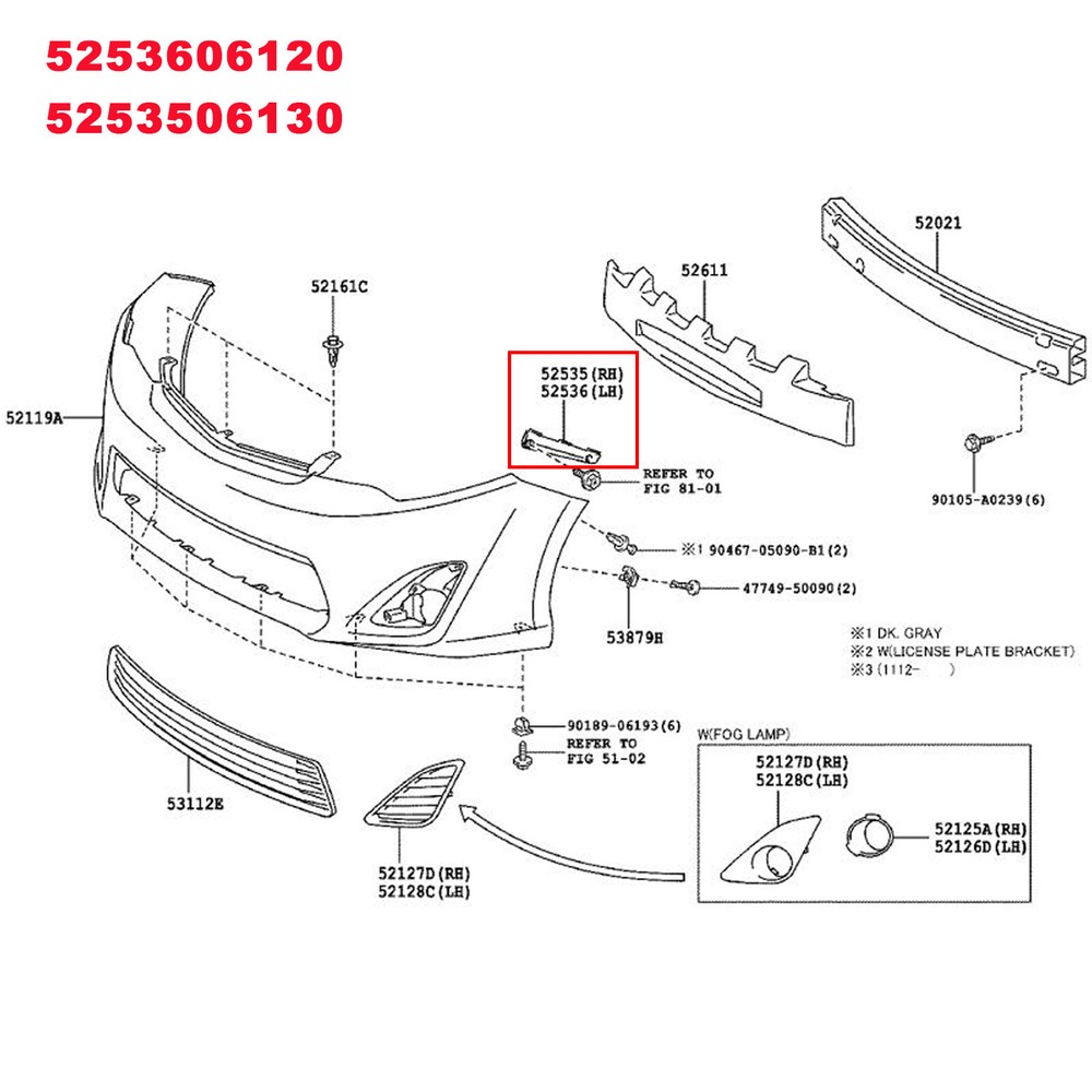 Front Bumper Bracket Support Left & Right Pair For Toyota Camry 2012 2013 2014
