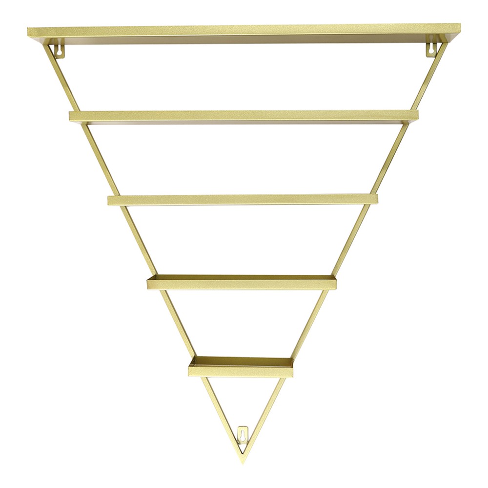 10pcs Set Triangular Nail Polish Racks Wall-mounted Cosmetics Display Rack Gold