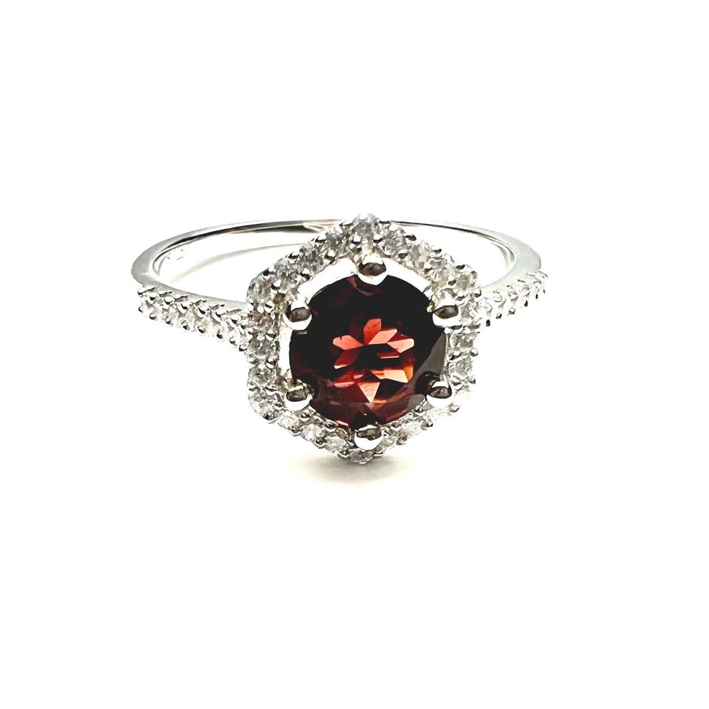 Handmade Victorian Style Natural Garnet Ring Solid Sterling Silver 925