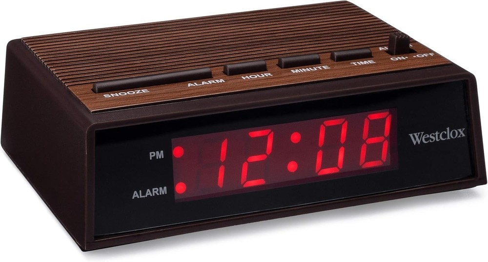 Wood Style LED Alarm Clock Night Table