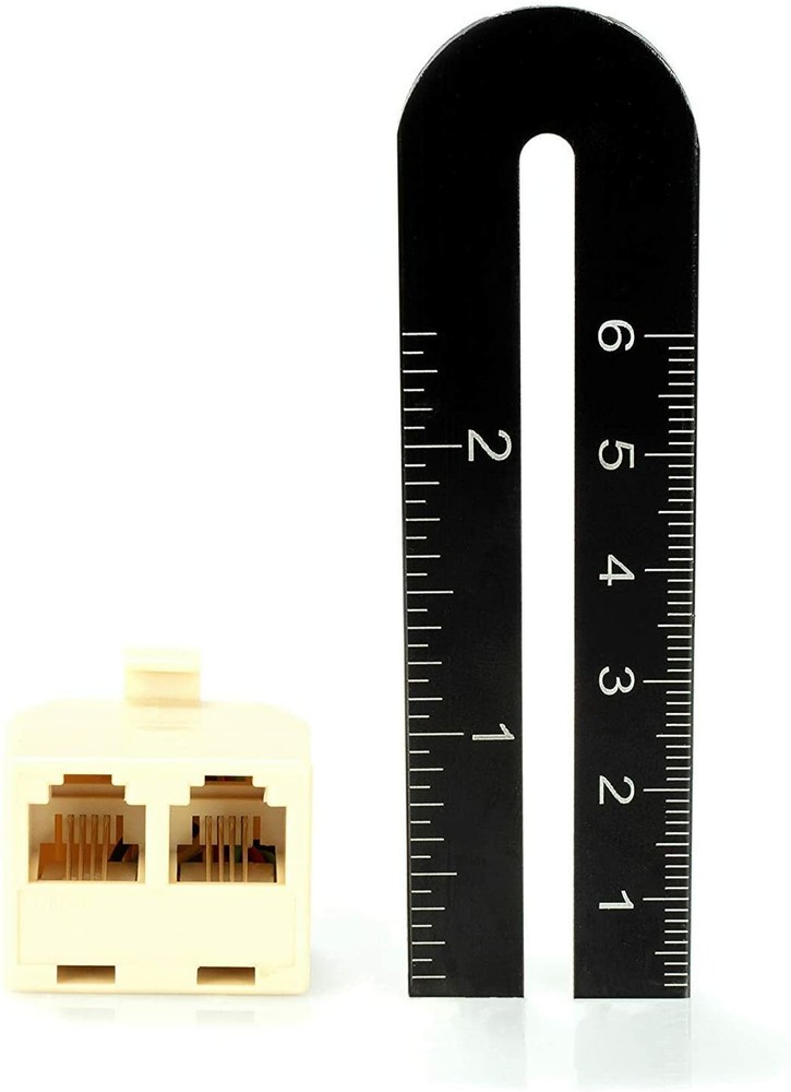 Duplex Modular Phone Wall Jack Adapter (IVORY) RJ11 - Splitter | Two Pack