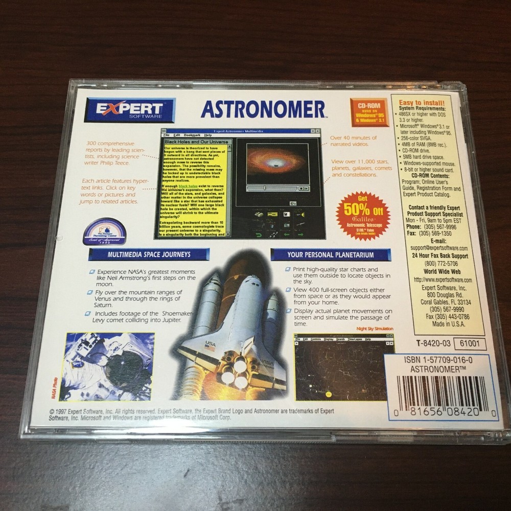 Expert Software Astronomer CD-ROM (Windows 3.1 and Windows 95)