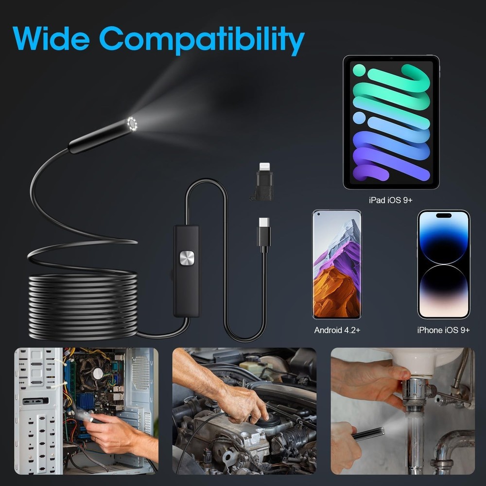 Endoscope with Light and 1920P HD