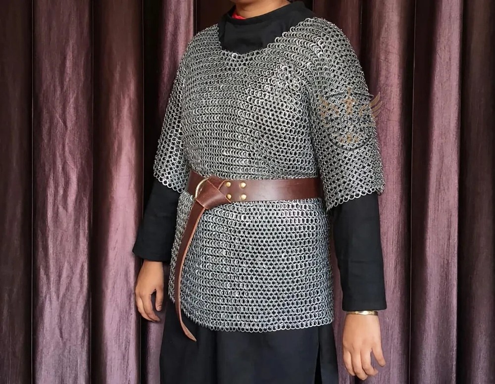 Chainmail Shirt, 9mm Flat Ring Riveted With Solid Rings, Christmas Gifts