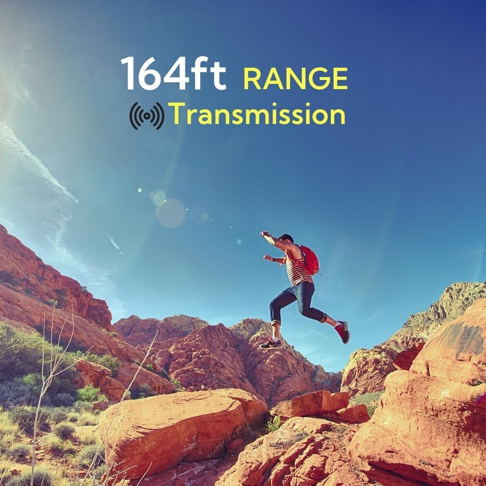 2 in 1 Wireless Lavalier Microphone for iPhone/Android, Noise Cancellation