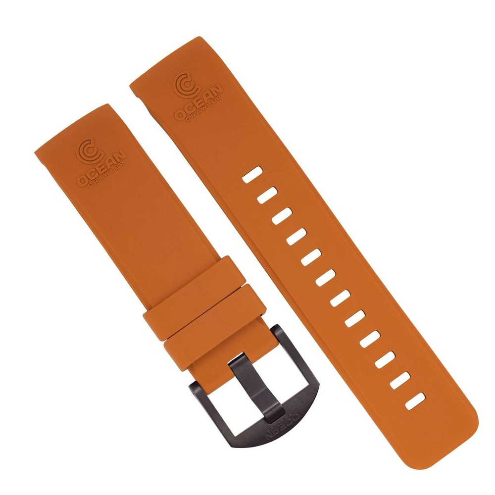 Orange Fitted Rubber Strap for Core Diver - DLC Buckle - 22mm