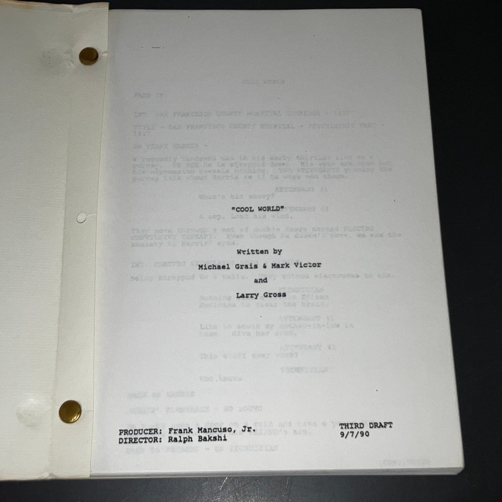 COOL WORD (9/7/90) Ralph Bakshi Live Action Animation 3rd Draft Agency Script ~