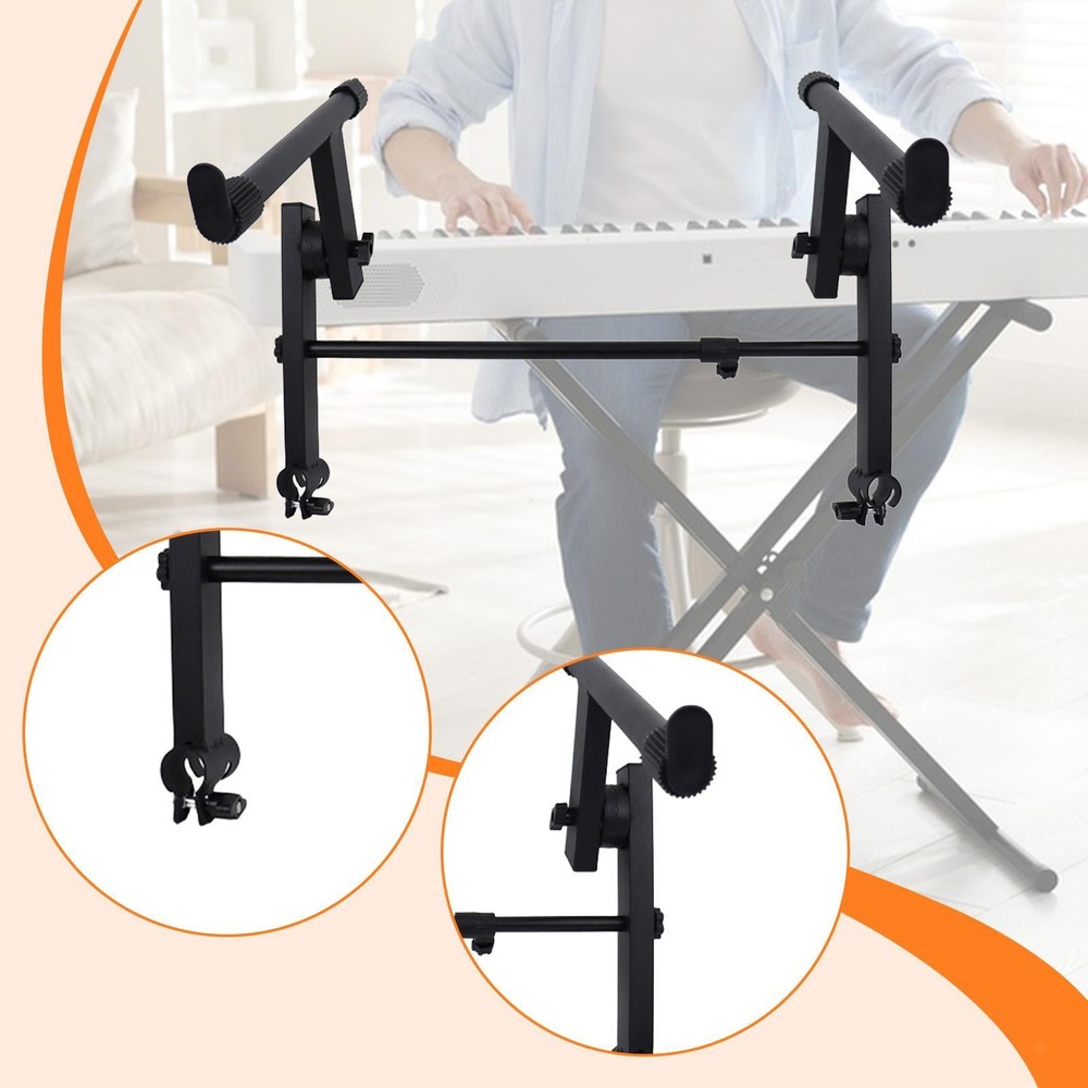 Keyboard Stand Attachment Stacking Keyboards Metal Portable Sturdy Second Tier