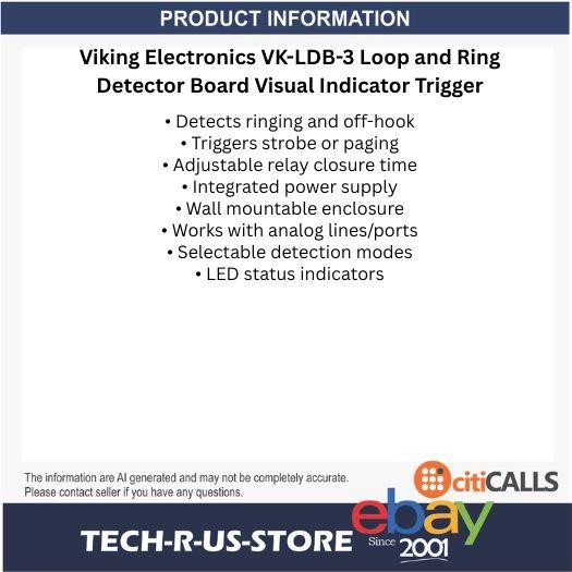 Viking Electronics VK-LDB-3 Loop & Ring Detector Board Visual Indicator Trigger