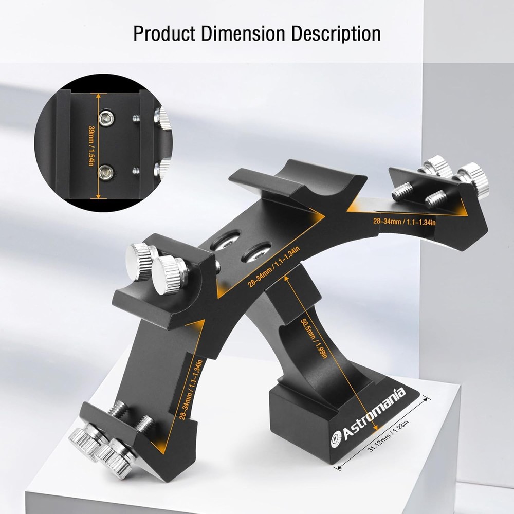Telescope Finder Scope Mounting Bracket with Tripod Support