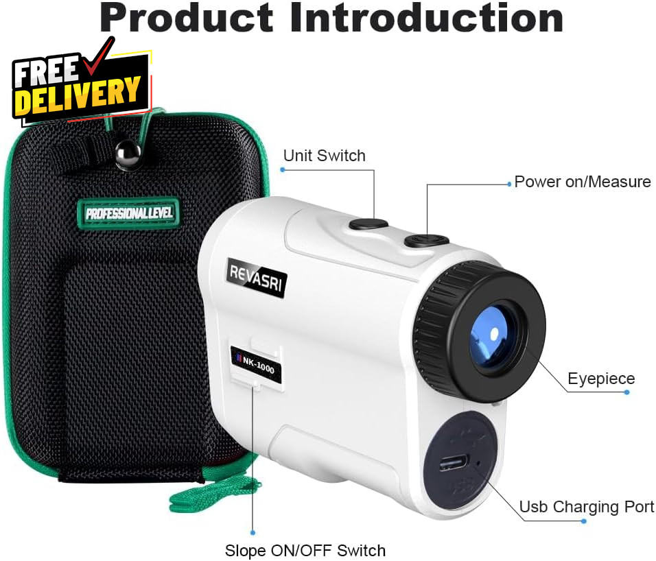Golf Rangefinder with Slope and Pin Lock Vibration External Slope Switch for G..